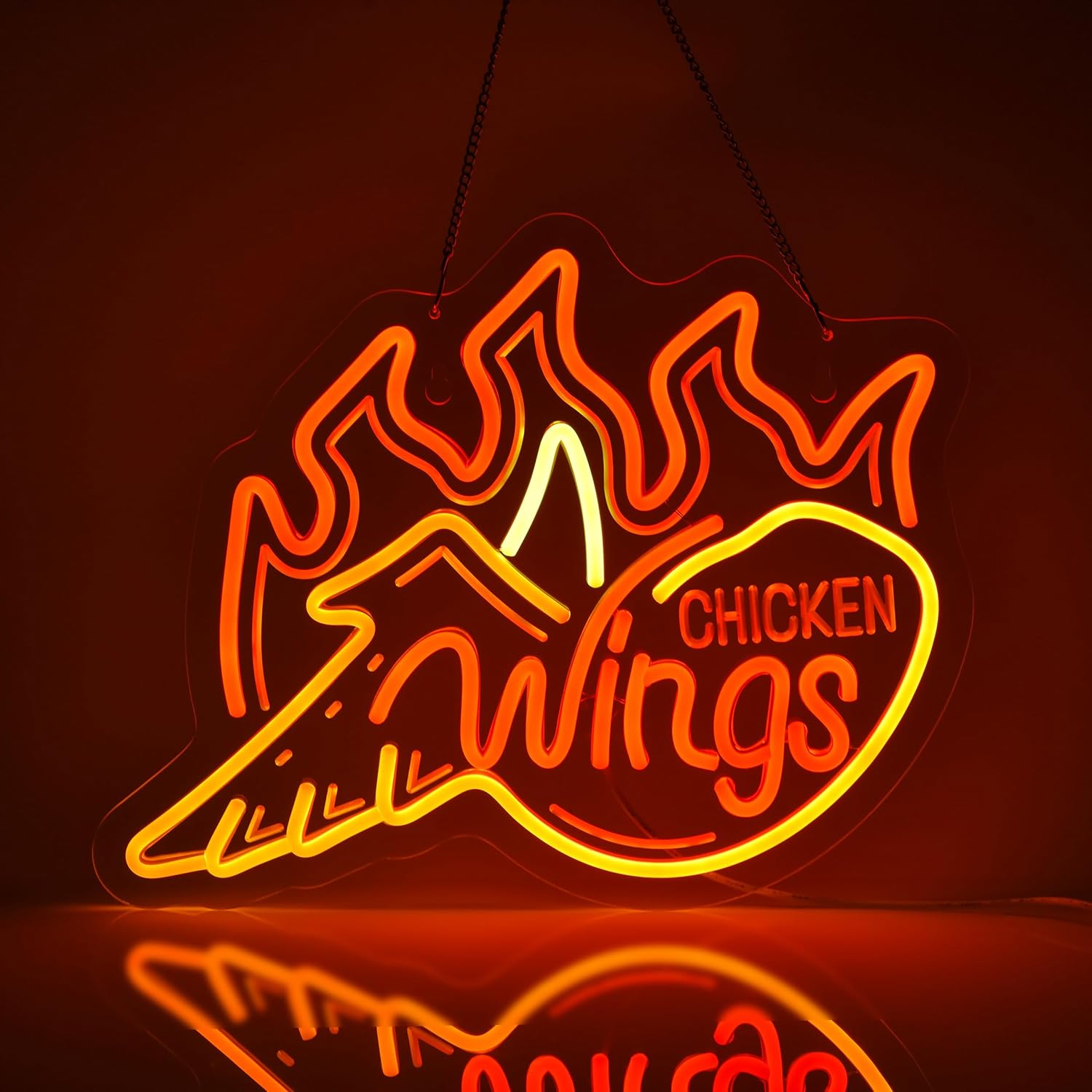 Outdoor Lighting Restaurant - Lampu Neon LED Sayap Ayam Oranye