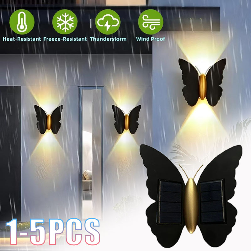 Outdoor Lighting Accent - 1-5 Buah Lampu Dinding Kupu-kupu Tenaga