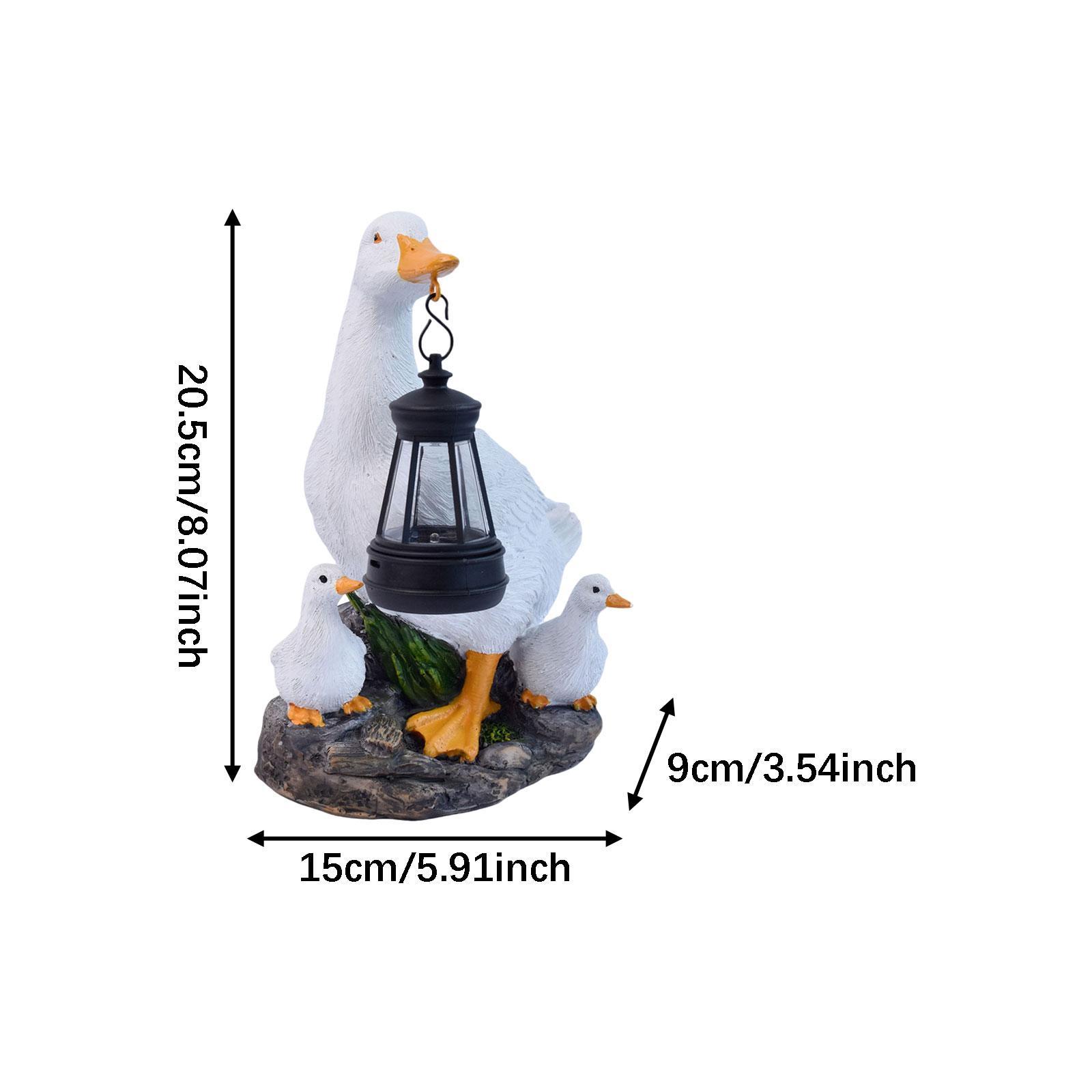 Outdoor Lighting Accent - Ornamen Bebek Putih dengan Lampu Tenaga