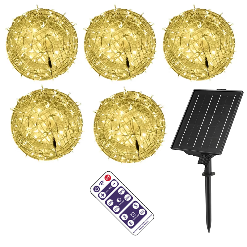 Outdoor Lighting On Trees - Lampu bola Natal tenaga surya IP44,