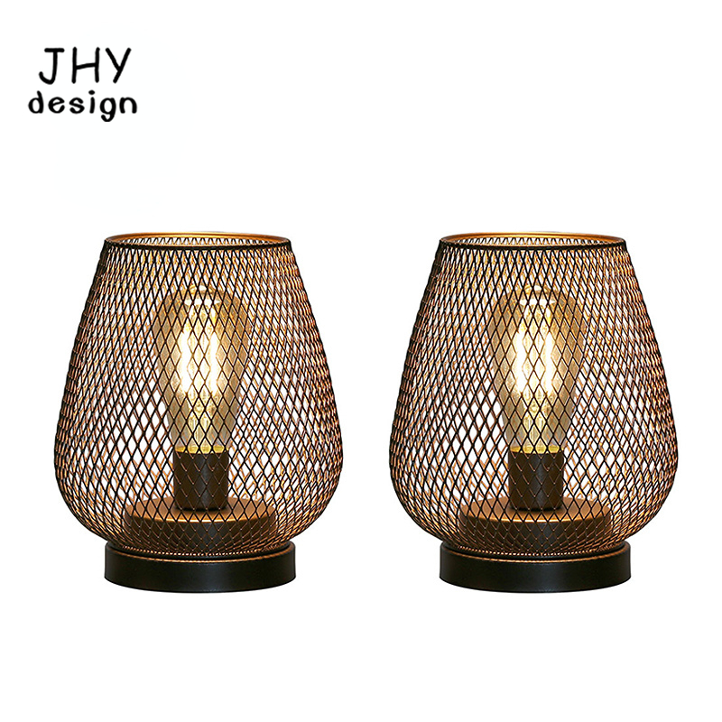 Outdoor Lighting Accent - Lampu meja sangkar logam lampu lentera