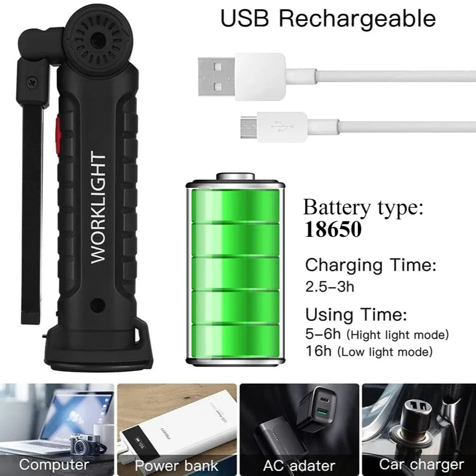 Senter LED COB Portabel Lampu  - Hanging Outdoor Lighting ulasan dan harga