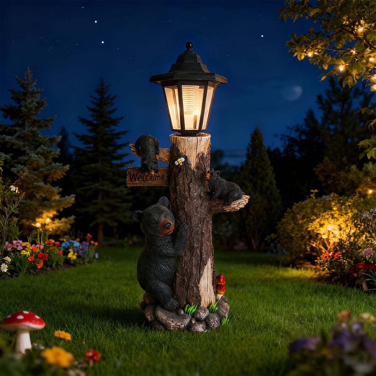 Patung beruang hitam sebagai t - Outdoor Lighting On Trees ulasan dan harga