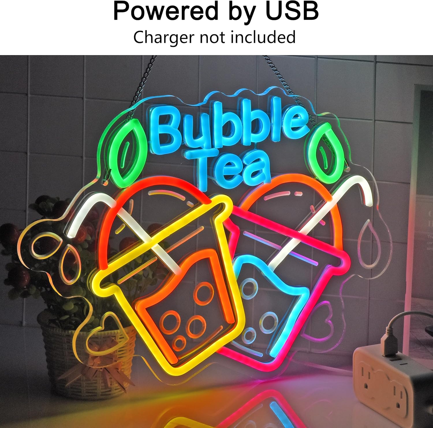 Lampu Neon Bubble Tea USB LED  - Outdoor Lighting Restaurant ulasan dan harga