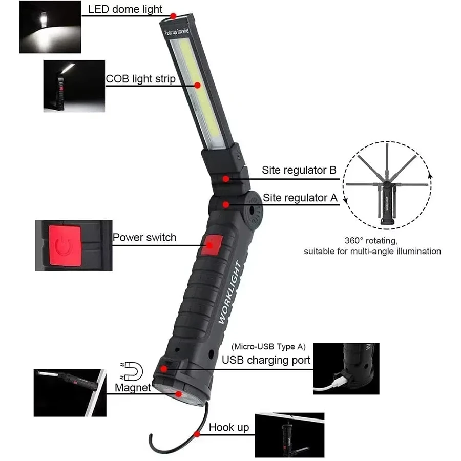 Senter LED COB Portabel Baru,  - Hanging Outdoor Lighting ulasan dan harga