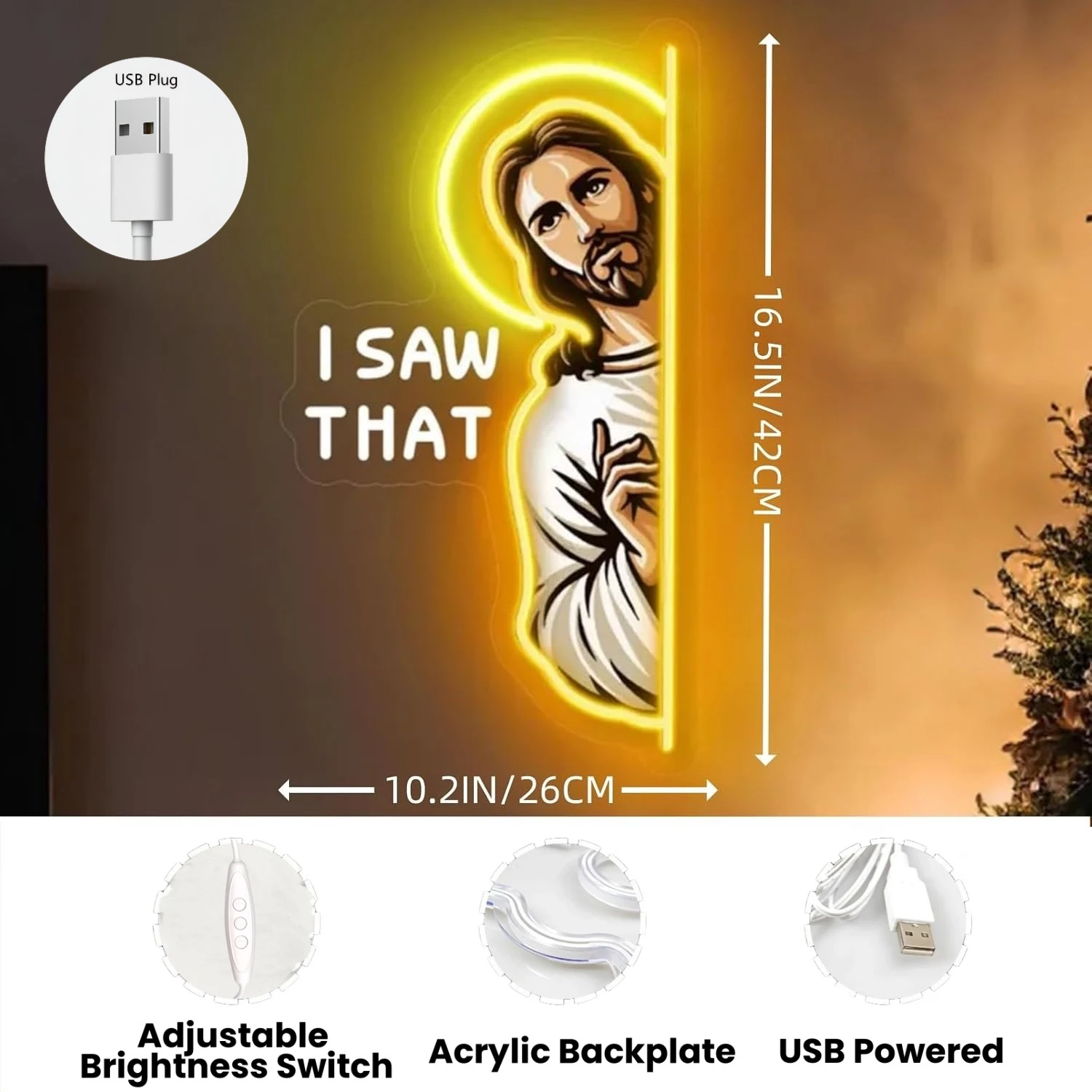 Lampu Neon LED Yesus, Aku Meli - Outdoor Lighting Restaurant ulasan dan harga